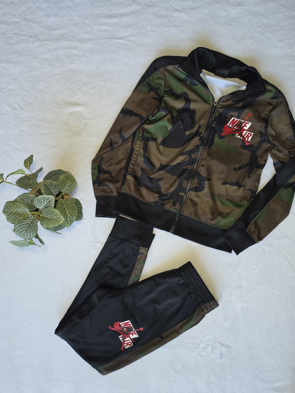 Nike Air Camouflage Track Jacket & Pants Set - Green/Black